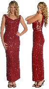 Main image of Side Holed V-Low Back Evening Gown