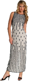 Exquisite Beaded Full Length Formal Cocktail Dress in alternative image