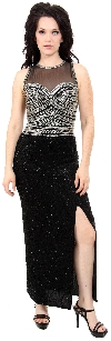 Main image of Hand Beaded Sequin Formal Dress
