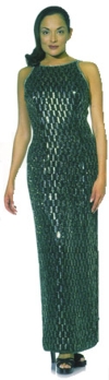 Double Back Strap Long Dress in Black/Silver