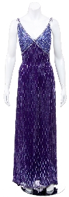 Main image of Hand Beaded Long Cocktail Dress