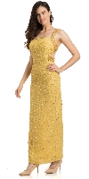 Criss Cross Back Sequin Beaded Pageant Evening Gown in an alternative image