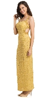 Main image of Criss Cross Back Sequin Beaded Pageant Evening Gown