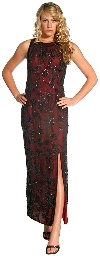 Main image of Fully Beaded Sequined Evening Dress