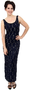 Main image of U-Neck Long Formal Cocktail Dress with Artistic Beading