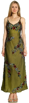 Multi Colored Flowered Sequin Dress in Green/Multi alternative view