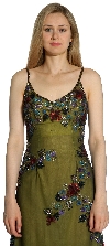 Multi Colored Flowered Sequin Dress in closeup