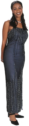 Main image of Fully Beaded Sequined Formal Dress