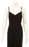 Full Length Spaghetti Strap Formal Dress in closeup