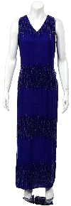 Main image of V-neck Sleeveless Full Length Beaded Formal Dress