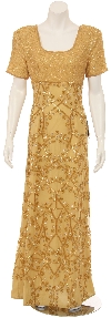 Main image of Full Length Flower Designed Evening Gown