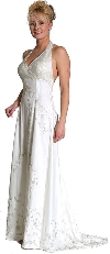 Main image of Halter Beaded Formal Gown with Tail