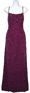 Sequined Prom Dress with Spaghetti Straps in Cranberry