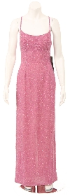 Main image of Sequined Prom Dress with Spaghetti Straps