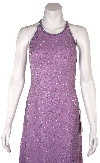 Lilac Formal Evening Dress with Criss Cross Back in closeup