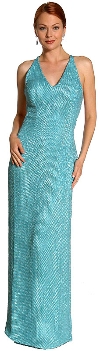 Sequined Formal Dress with Open back & criss-cross straps in Aqua