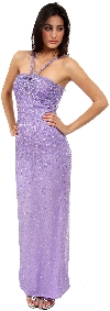 Main image of V Straps Sequined Formal Evening Dress