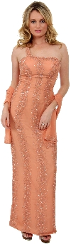 Main image of Single Shouldered Silk Chiffon Prom Dress