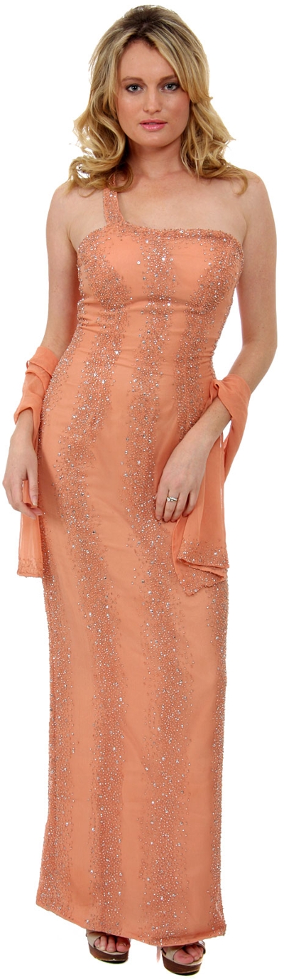 Single Shouldered Silk Chiffon Prom Dress