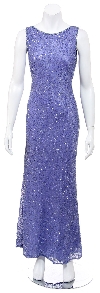 Main image of Pull over Hand Beaded Long Formal Dress with Open Back