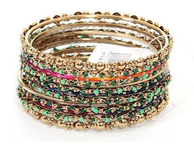 Set of 13 Multi Colored Bangle Bracelets
