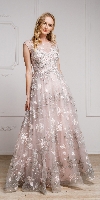 Main image of Floral & Embroidered Full Length Prom Gown