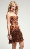 Strapless Short Leopard Print Cocktail Party Dress in alternative picture