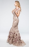 Mermaid Floral Lace Beaded Long Prom Pageant Dress in an alternative image