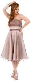 Strapless Bridesmaid dress with detachable sash in Mocha
