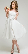 Strapless Bridesmaid dress with detachable sash in White