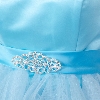 Strapless Satin Bust Party Dress with Shiny Mesh Skirt in Aqua