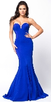 Main image of Classic Strapless Mermaid Cut Fit-N-Flare Long Prom Dress