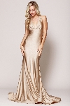Main image of Halter Neck Empire Charmeuse Prom Dress