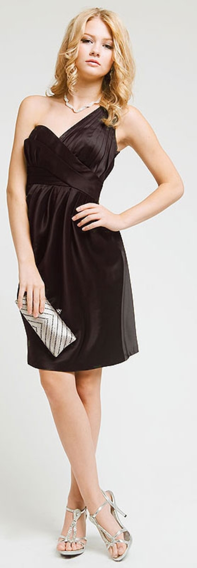 Bridal Satin One Shoulder Cocktail Dress