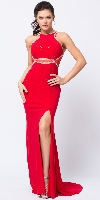 Main image of Bejeweled Sheer Back Rhinestones Long Prom Pageant Dress