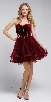 Main image of Strapless Short Babydoll Prom Dress