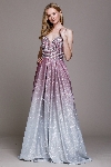 Empire Prom Gown with Spaghetti Straps in Rose