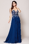 Main image of Rhinestone Long Prom Dress with Spaghetti Straps