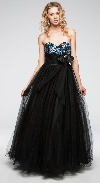 Main image of Strapless Sweetheart Neck Long Formal Prom Gown in Mesh