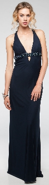 Plunging Neckline Formal Prom Dress with Bejeweled Back in an alternative picture