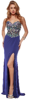 Main image of Sweetheart Neck Rhinestones Bodice Long Prom Pageant Dress