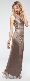 Sleeveless Wrap Around Style Shimmery Long Formal Prom Dress in alternative picture