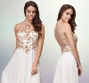 Mesh Beaded Bodice Long Chiffon Formal Evening Dress in an alternative image