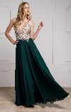 Main image of Sequined Plunging Neckine Prom Gown