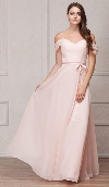 Spaghetti Straps Cold-shoulder Long Bridesmaid Dress in Blush