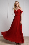 Main image of Spaghetti Straps Cold-shoulder Long Bridesmaid Dress