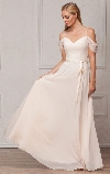 Spaghetti Straps Cold-shoulder Long Bridesmaid Dress in Champaign