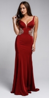 Sweetheart Neckline Fitted Sateen Prom Gown in an alternative image