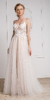 Main image of Spaghetti Lace Embroidered Formal Prom Dress