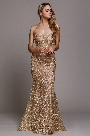 Main image of Embroidered Criss-Cross Back Fitted Prom Gown